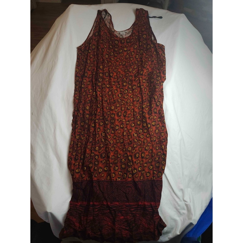 California Krush Maxi‎ Dress Womens 2X Red Animal Print Sleeveless Scoop Neck